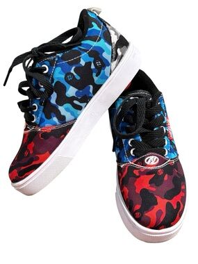 Heelys Pro 20 Print Skate Shoes Featuring Blue & Red Camouflage Size 3